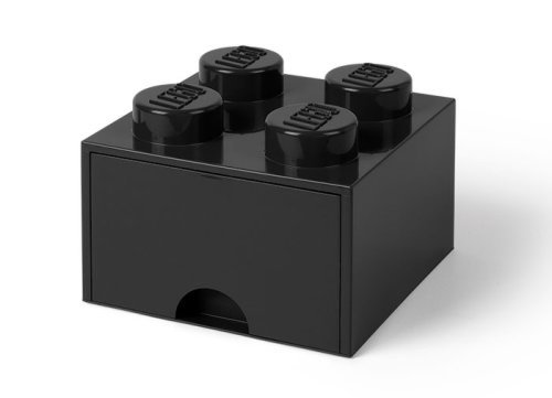 Cutie depozitare lego 2x2 cu sertar negru