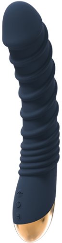 Vibrator aeolus goddess collection, 10 moduri vibratii, silicon, usb, albastru inchis, 21 cm