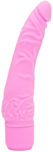 Vibrator realist slim, silicon, roz, 21 cm