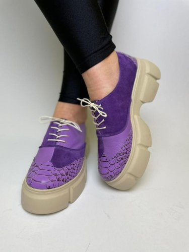 Pantofi dama purple snake din piele naturala