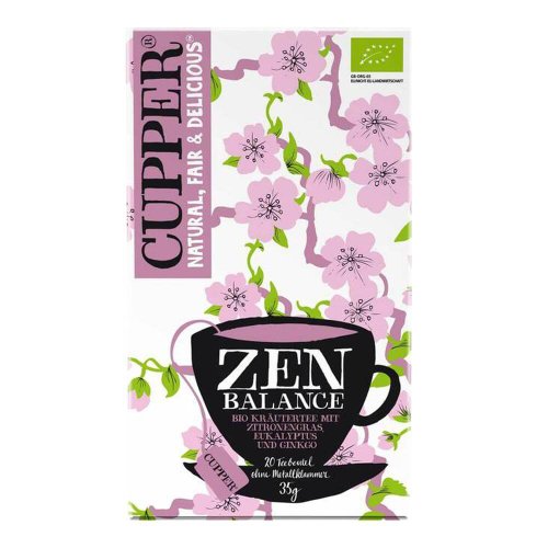 Ceai zen ballance cu lemongrass, urzica, eucalipt si macese cupper, bio, 1,75 g x 20 plicuri