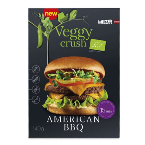 Mix pentru burger vegan american bbq, veggy crush, milzu, bio, 140g