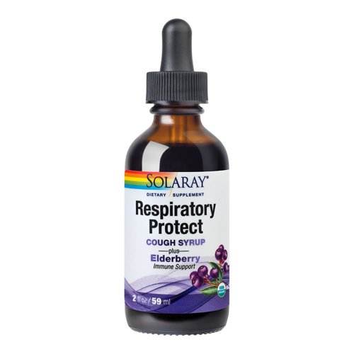 Respiratory protect cough syrup 59ml solaray, natural, secom