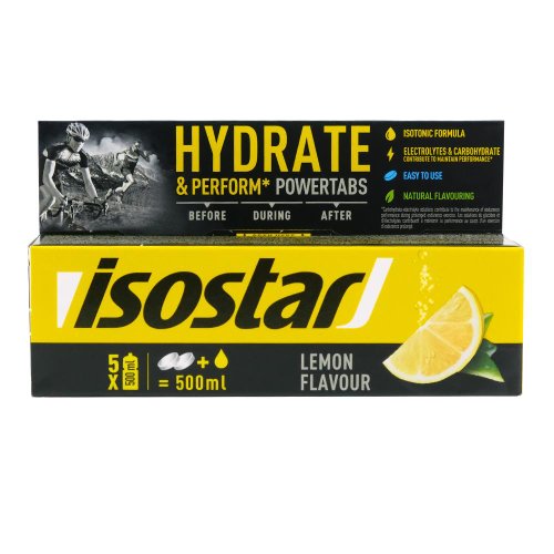 Tablete pentru bautura izotonica powertabs cu gust de lamaie isostar, 120 g (10 tablete), natural