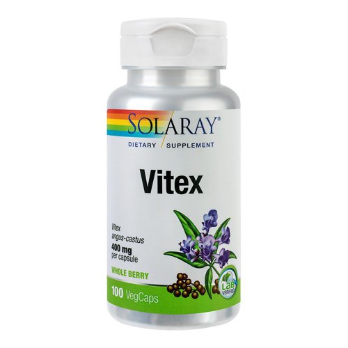Vitex 400mg 100 capsule easy-to-swallow solaray, natural, secom