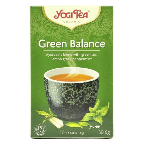 Yogi tea green balance, ceai ayurvedic cu ceai verde, lemon grass si menta, bio, 30,6 g