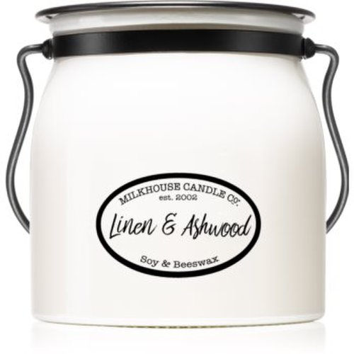 Milkhouse candle co. creamery linen & ashwood lumânare parfumată butter jar