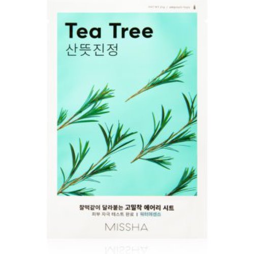 Missha airy fit tea tree masca de celule cu efect de curatare si reimprospatare pentru piele sensibila