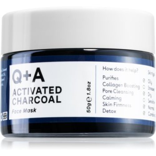 Q+a activated charcoal masca de fata pentru curatare cu cărbune activ