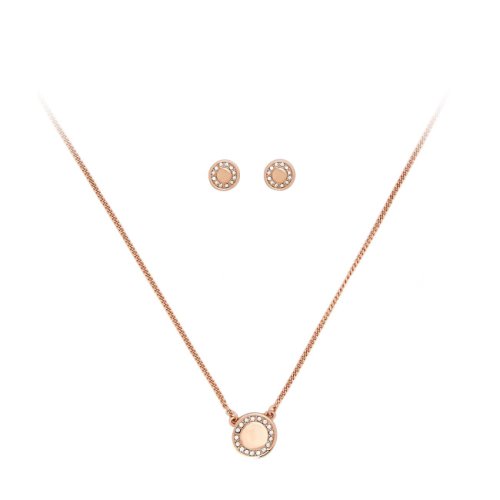 Shoreditch button pendant and earring set