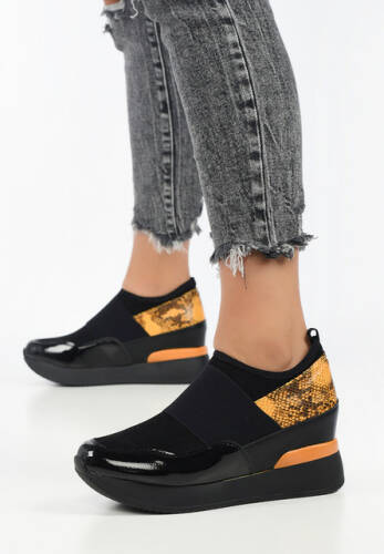 Sneakers cu platforma linzo negri