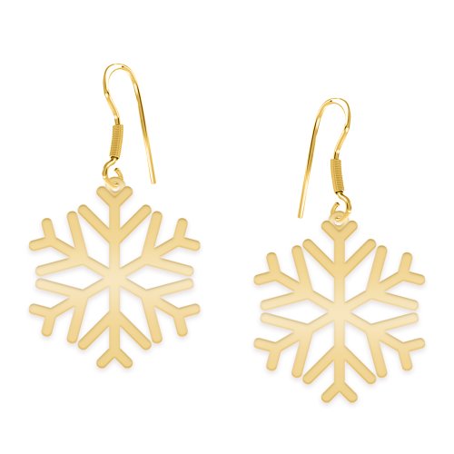 Snowflake - cercei personalizati cu tortita argint 925 placat cu aur galben 24k fulg