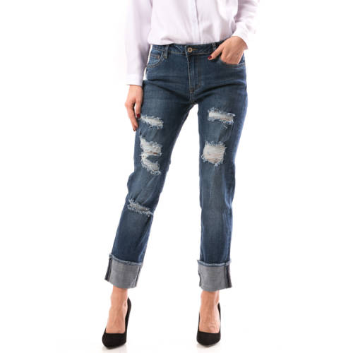 Re-dress Jeans dama turndown bleumarin