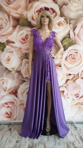 Rochie lunga eleganta lila aris