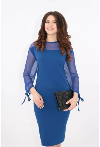 Rochie albastra cu tull elastic