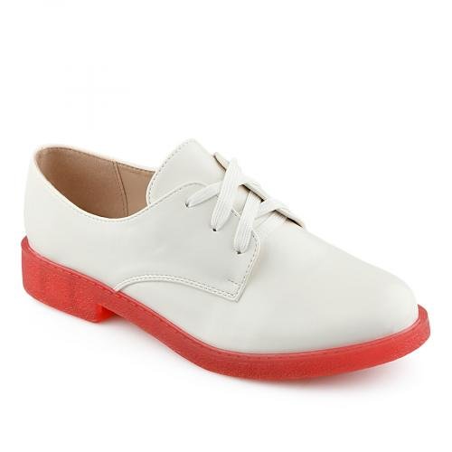 Pantofi casual de damă, de culoare alb și roșu