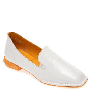 Pantofi flavia passini albi, 0518028, din piele naturala lacuita