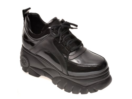 Pantofi flavia passini negri, 290267, din piele naturala lacuita