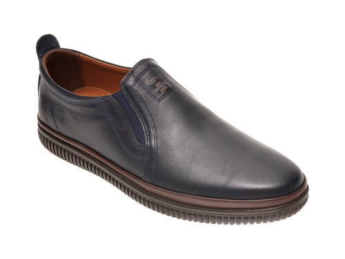 Pantofi otter bleumarin, m5702, din piele naturala