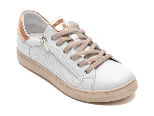 Pantofi sport cabello albi, 21214, din piele naturala