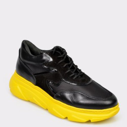 Pantofi sport flavia passini negri, m10301, din piele naturala