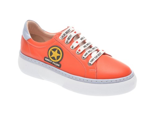 Pantofi sport flavia passini portocalii, 826408, din piele naturala