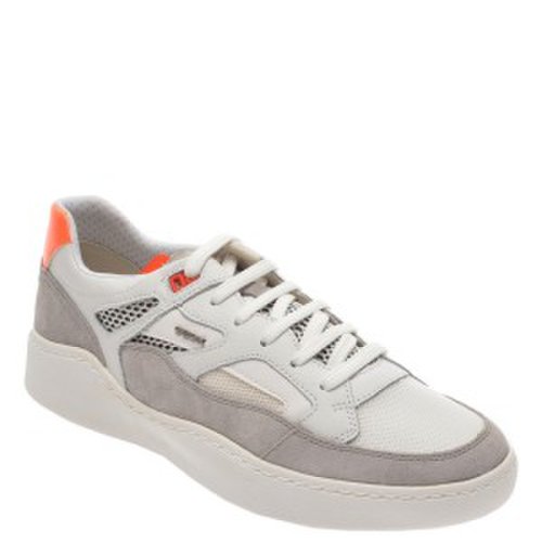 Pantofi sport geox albii, u027xa, din material textil si piele naturala