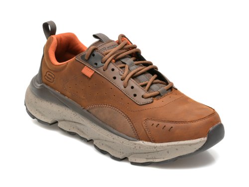 Pantofi sport skechers maro, delmont, din piele naturala