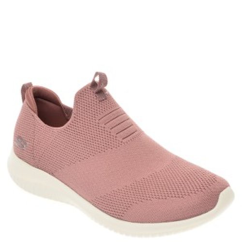 Pantofi sport skechers roz, ultra flex first take, din piele ecologica