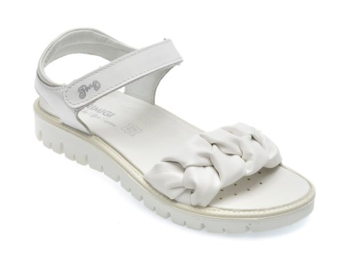 Sandale primigi albe, 38861, din piele ecologica