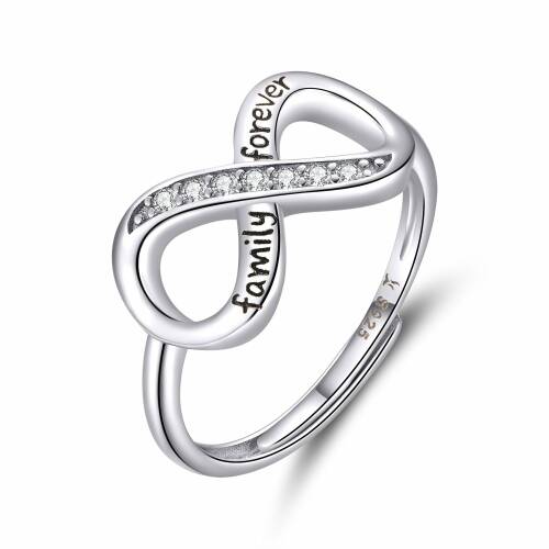 Inel din argint adjustable infinite ring