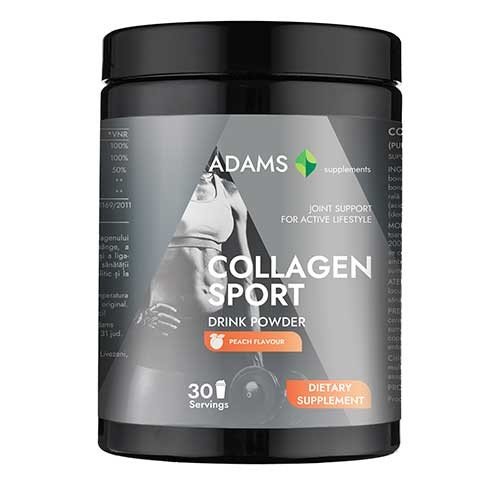 Collagen sport (pulbere instant, aroma piersica) 600gr, adams