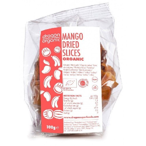 Mango uscat felii bio 100g dragon superfoods