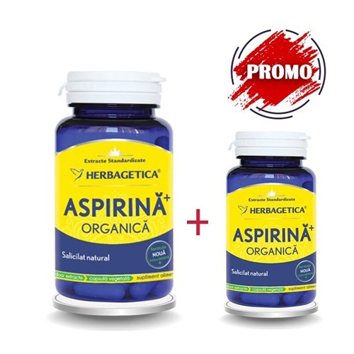 Pachet aspirina organica 60+10cps herbagetica