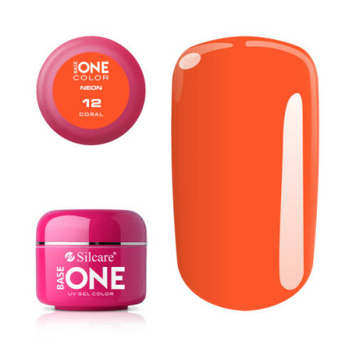 Gel uv color base one silcare neon coral 12