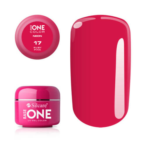 Gel uv color base one silcare neon ruby pink 17