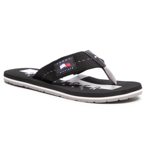 Flip flop tommy hilfiger - badge beach sandal fm0fm03379 black bds