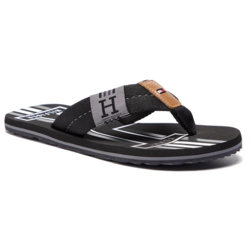 Flip flop tommy hilfiger - badge textile beach sandal fm0fm02076 black 990
