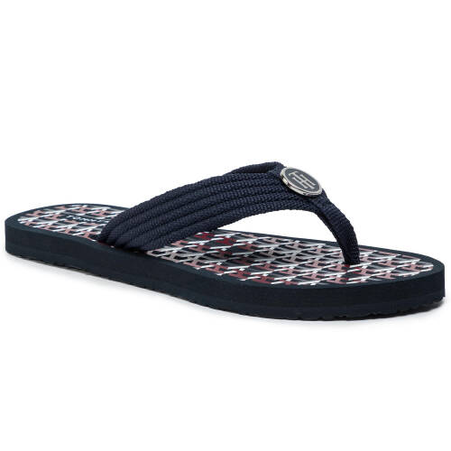 Flip flop tommy hilfiger - flat beach sandal monogram fw0fw04372 midnight 403