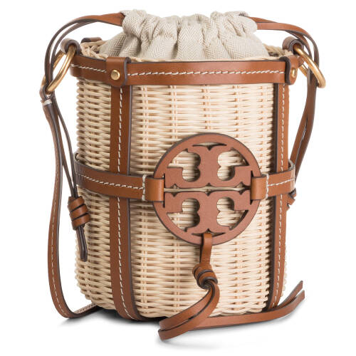 Geantă tory burch - miller wicker bucket bag 55297 classic tan 905