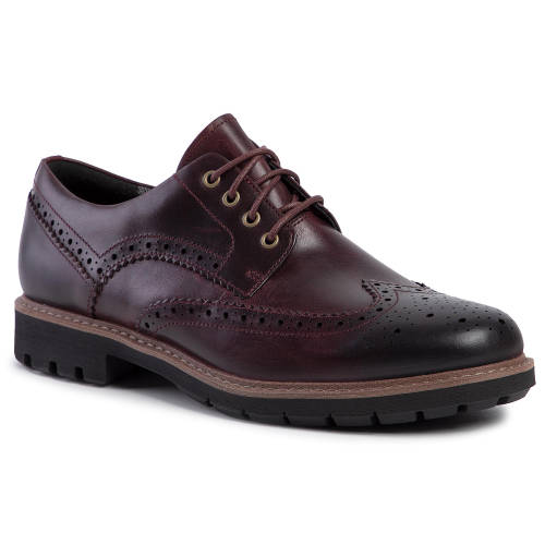 Pantofi clarks - batcombe wing 261430487 burgundy leather