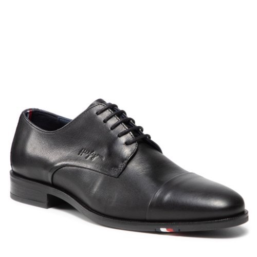 Pantofi închiși tommy hilfiger - rwb hilfiger lether shoe fm0fm03752 black bds