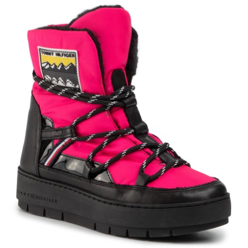 Pantofi tommy hilfiger - city voyager snow boot fw0fw04574 bright jewel tz8