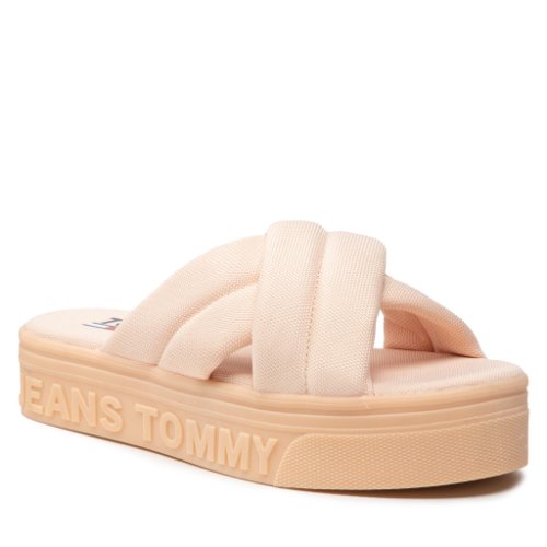 Șlapi tommy jeans - flatform sandal en0en01798 frosty mango tm6