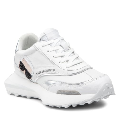Sneakers karl lagerfeld - kl62930 white lthr/sde w/silver
