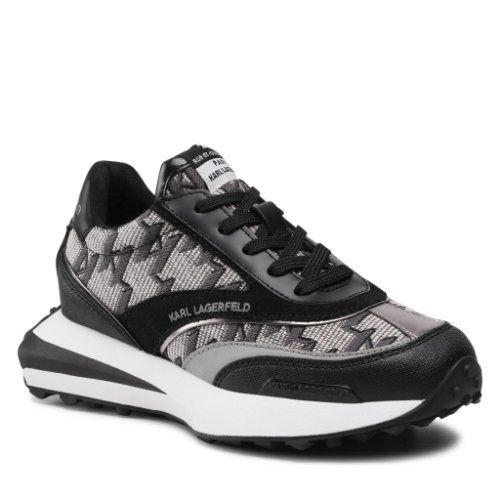 Sneakers karl lagerfeld - kl62989a black lthr/text w/lt grey