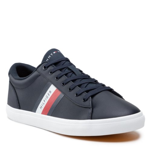 Sneakers tommy hilfiger - essential leather vulc stripes fm0fm03722 desert sky dw5