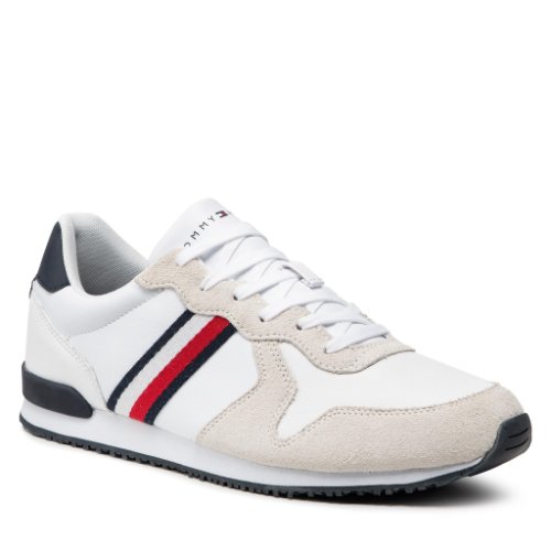 Sneakers tommy hilfiger - iconic leather runner fm0fm03272 white ybr