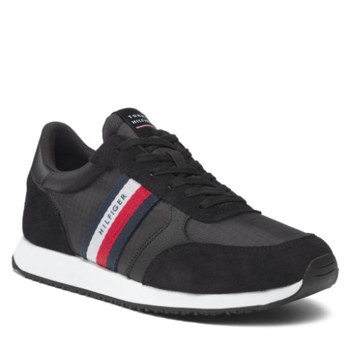 Sneakers tommy hilfiger - runner lo mix ripstop fm0fm03737 black bds
