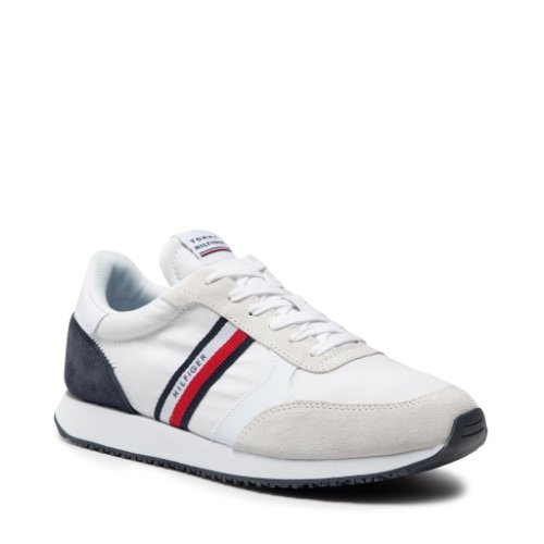Sneakers tommy hilfiger - runner lo mix stripes fm0fm03616 white ybr
